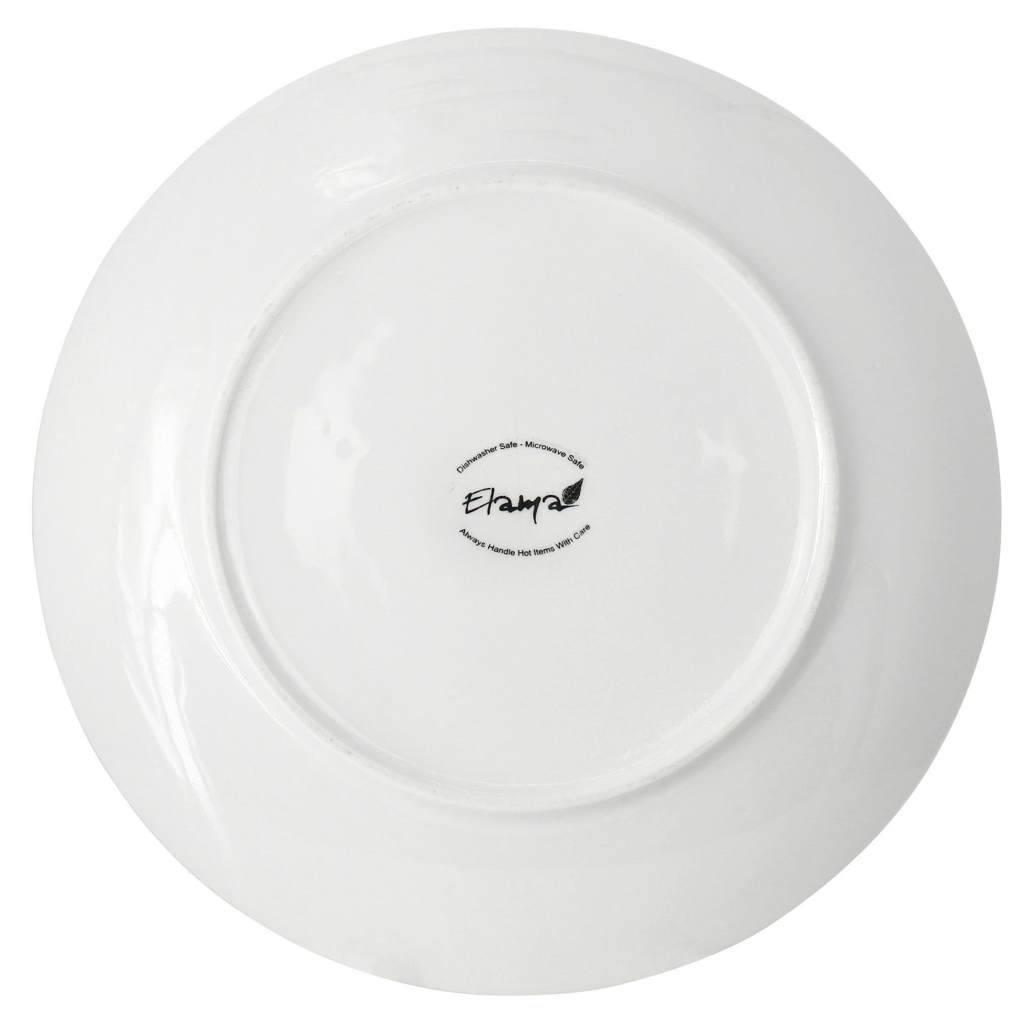 Elama Professional Kitchen 12 Piece Porcelain Round Dinner Plate Set in White