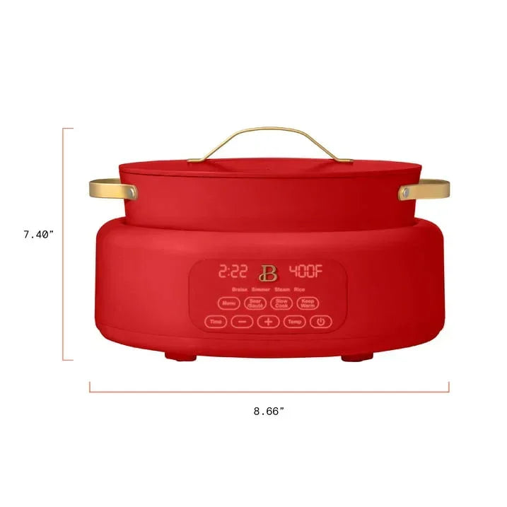 Beautiful 10-in-1 , 6 Qt Electric Multi-Cooker, Tomato Red by Drew Barrymore - USA MEGA SHOP