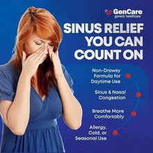 Non-drowsy nasal decongestant tablets promotional panel for daytime sinus relief