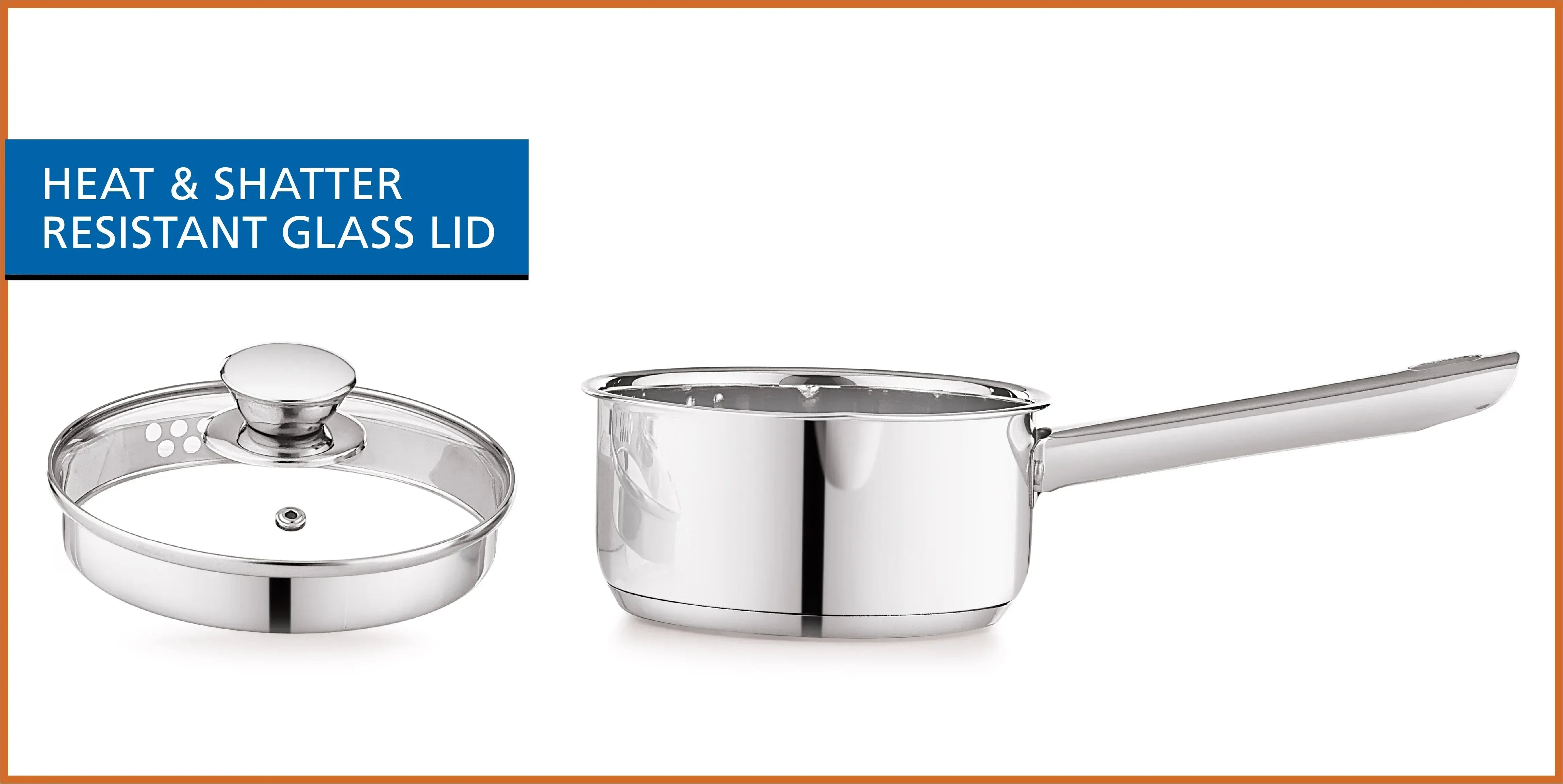 Mainstays 1 qt Oven Safe Stainless Steel Saucepan with Straining Lid