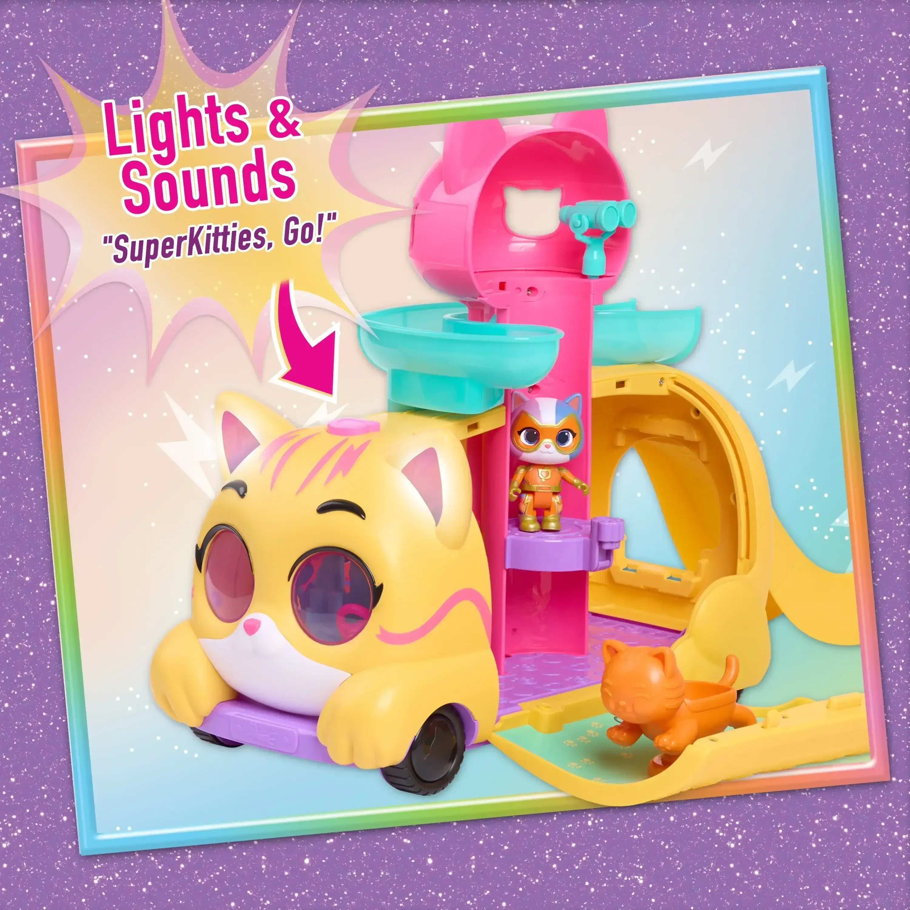 Disney Junior SuperKitties Purr ‘N’ Go Playset and Figures, 10-Pieces, Lights and Sounds - USA MEGA SHOP