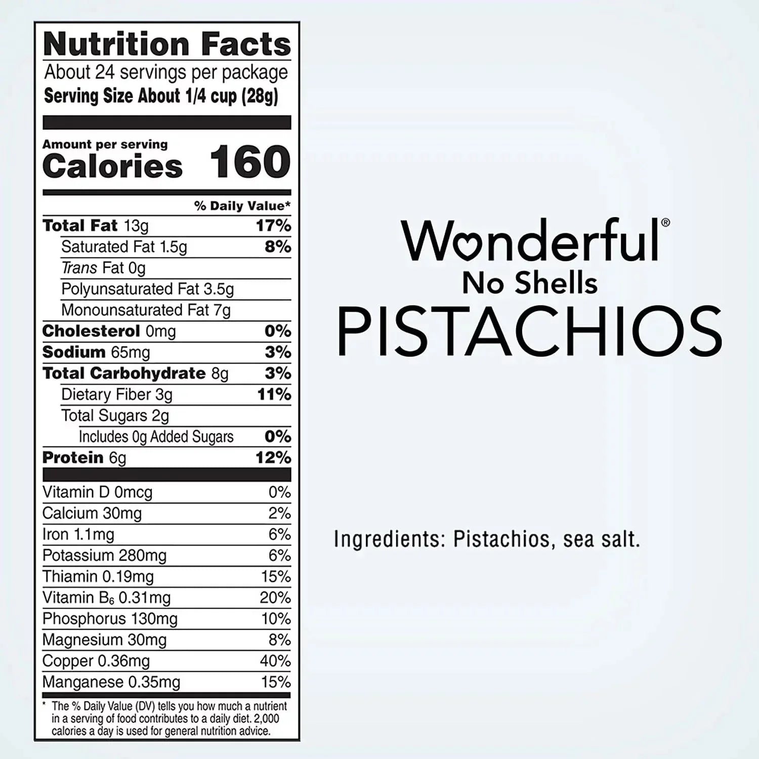 Wonderful No Shells Lightly Salted Pistachios 24 oz