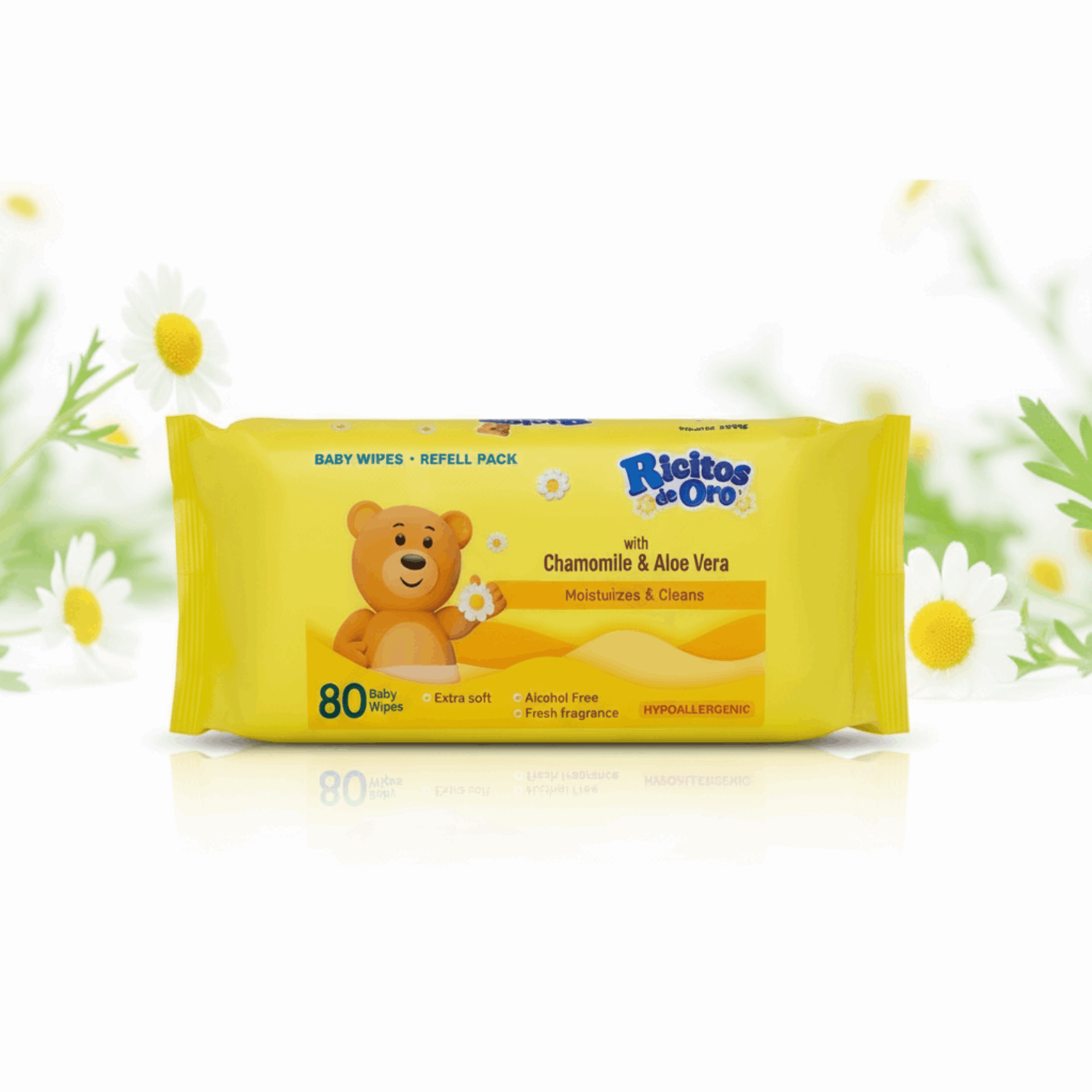 Ricitos de Oro Gentle Baby Wipes with Chamomile & Aloe Vera, 240 Count, 3-Pack