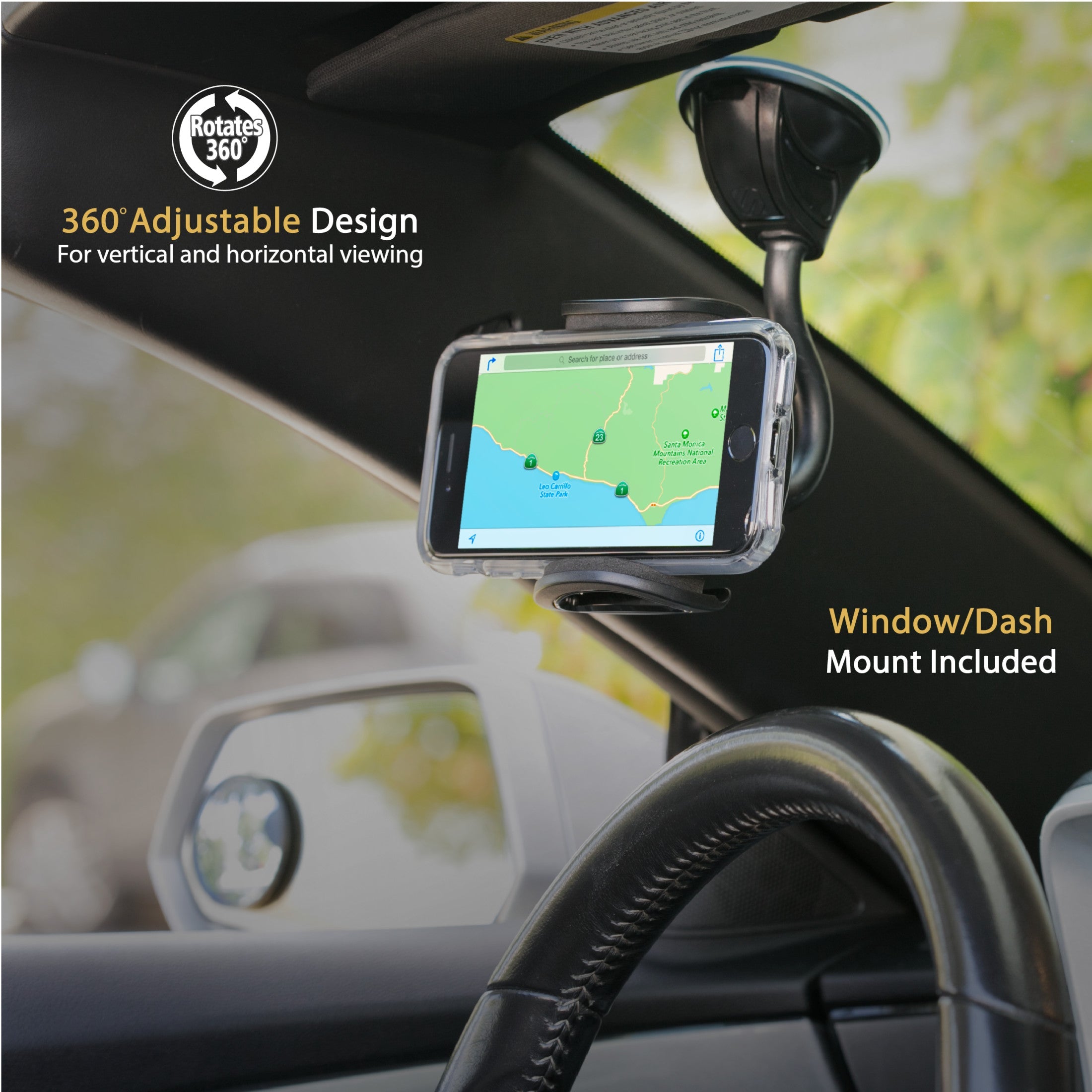 Scosche IHW10-SP1 4-in-1 Stick Grip Suction Cup Vent/Dash/Windshield Mount Kit Black