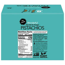 No-shell sea salt & vinegar pistachios carton back with nutrition facts