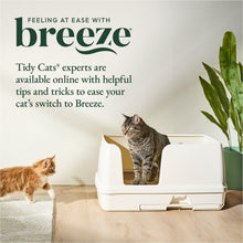 breeze banner featuring cats in a white litter box and helpful switch-to-breeze message