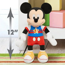 Singing Mickey Mouse plush toy, 12 in size marked, blue shirt and red shorts