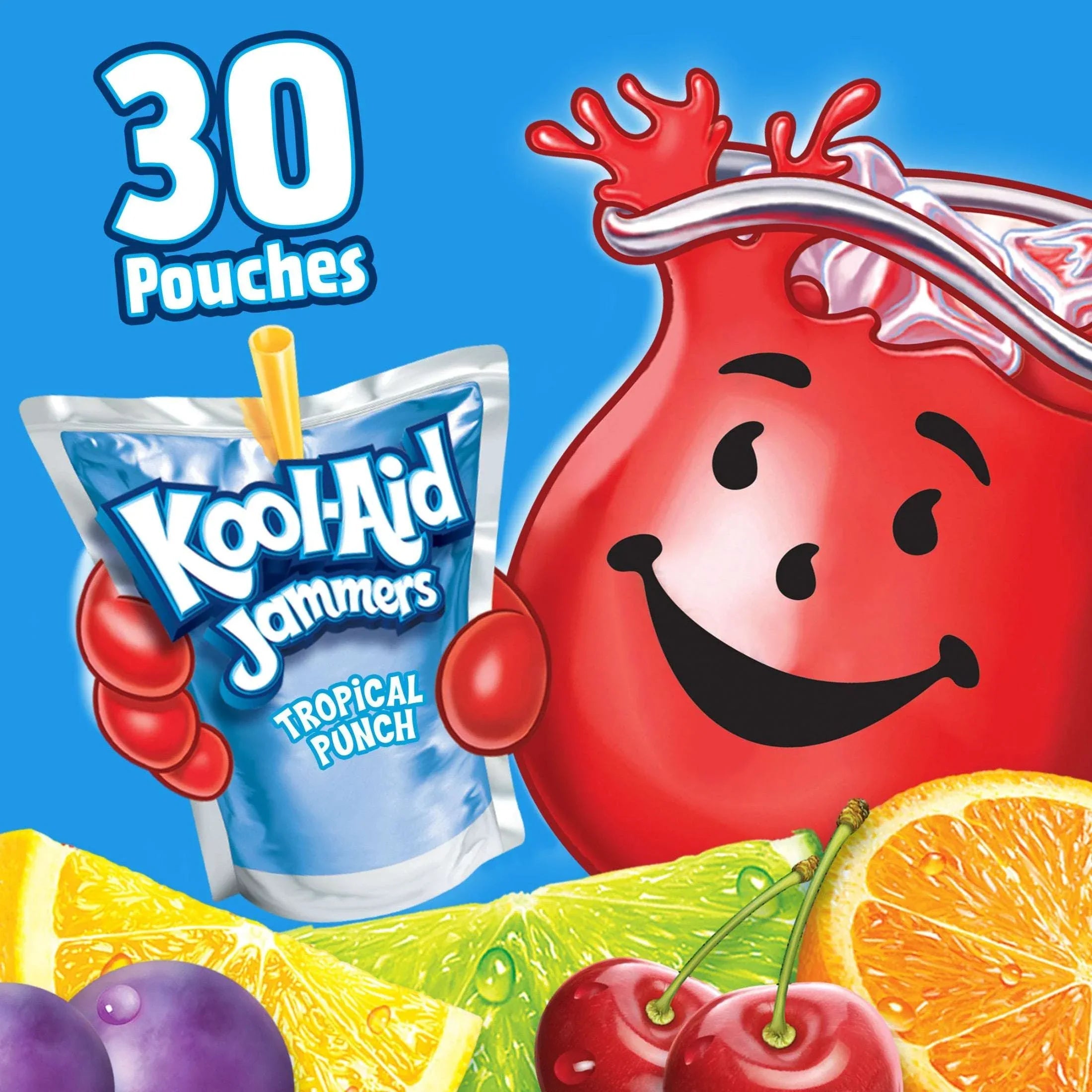 Kool-Aid Jammers Tropical Punch Flavored Drink Value Pack, 30 ct Box, 6 fl oz Pouches