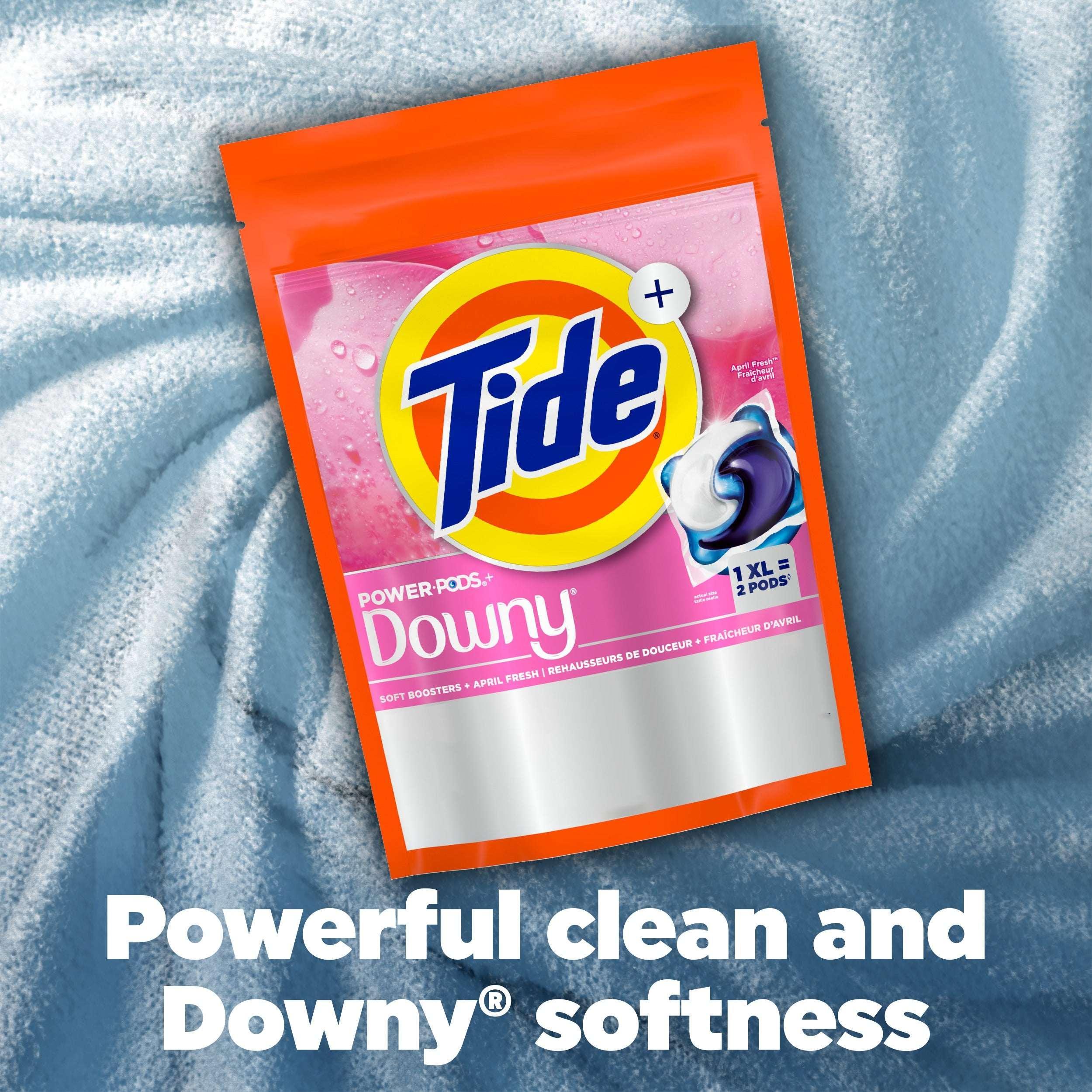 Tide Power PODS with Downy Soft Boosters Laundry Detergent Pacs, April Fresh Scent, 9 Count