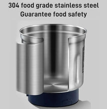 Stainless steel grinding chamber insert for electric grinder with blue base