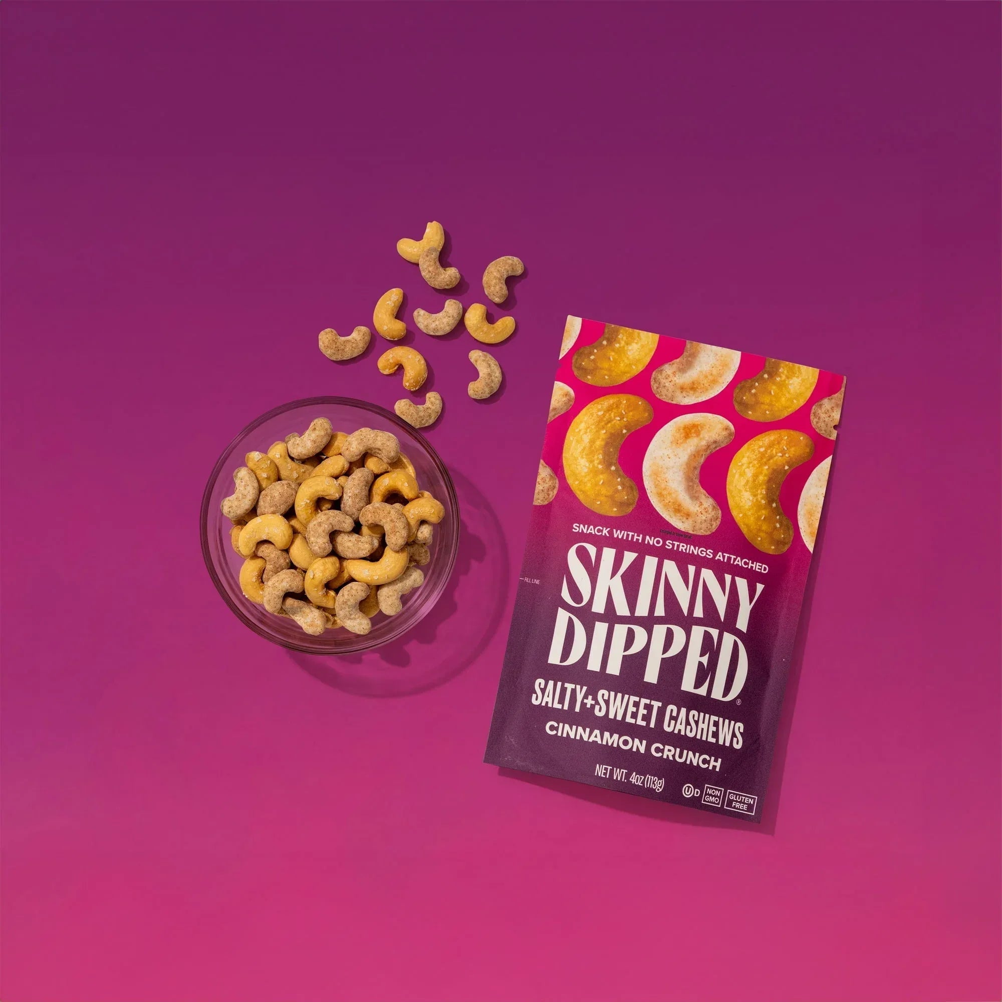 SkinnyDipped Cinnamon Crunch Cashews, 4oz