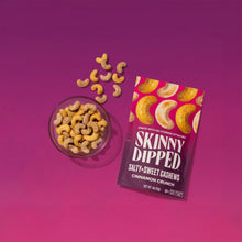 Cashew bowl and SkinnyDipped Cinnamon Crunch cashew snack pouch
