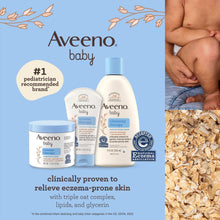 Aveeno baby eczema therapy set: wash bottle, lotion bottle, and cream jar