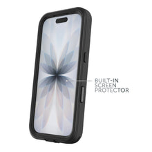 Waterproof phone case with clear screen protector window and black frame