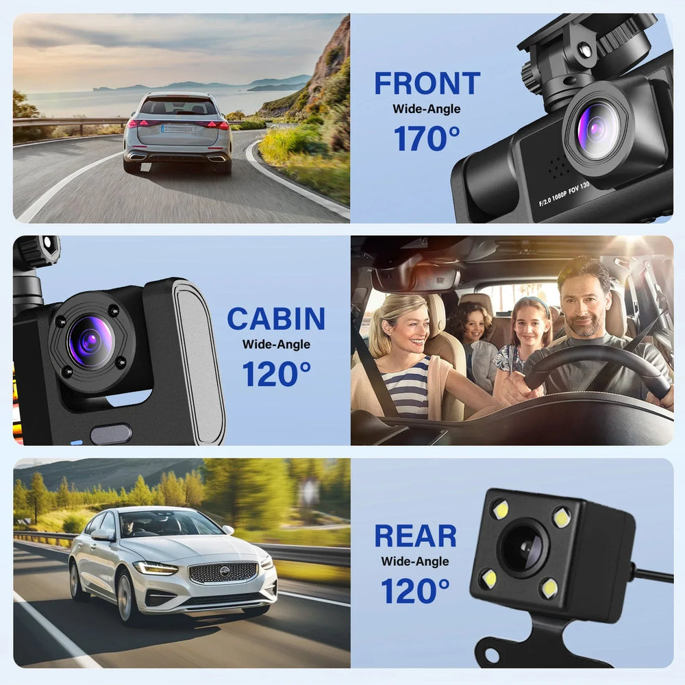 Dash Cam Front and Rear, 1080P Dash Camera for Cars, Bluetooth Car Camera, Built-in Wi-Fi, Night Vision, GPS, Parking Mode - USA MEGA SHOP