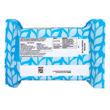 Flushable wipes package back panel with text and recycling-style icon