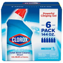 Clorox toilet bowl cleaner gel 6-pack carton, blue Rain Clean