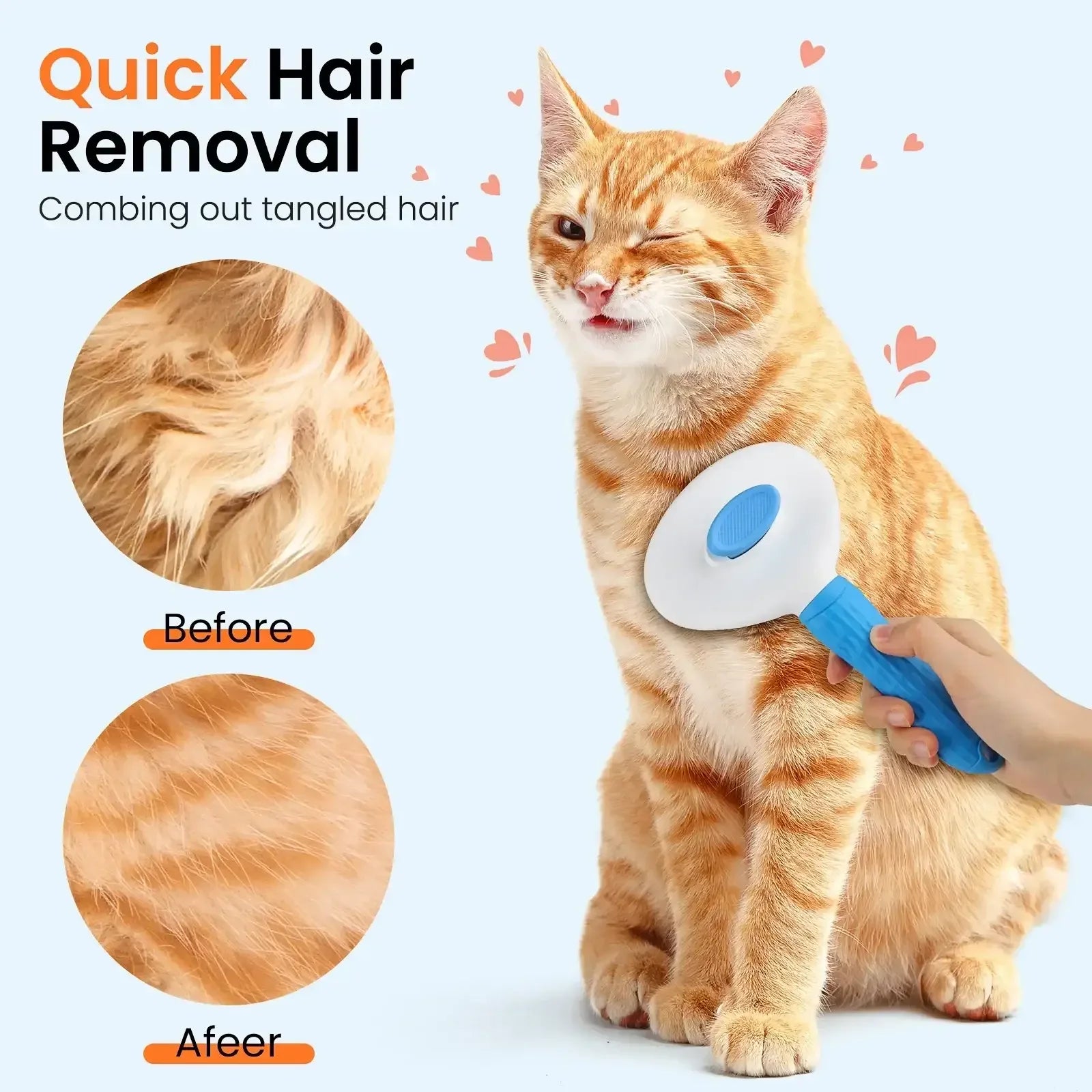 Jewyow Pet Grooming Brush - Deshedding Tool for Dogs & Cats, Short/Long Hair - Indoor Cat Brush for Shedding, Gentle Cleaning Comb for Puppies & Kittens - USA MEGA SHOP
