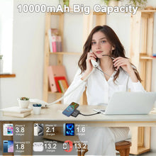 Wireless magnetic power bank connected to a smartphone for charging