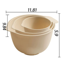 Papyrus beige nesting mixing bowls set, 11.81 in by 5.98 in size shown