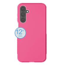 Pink slim rugged phone case with 12 ft drop protection badge