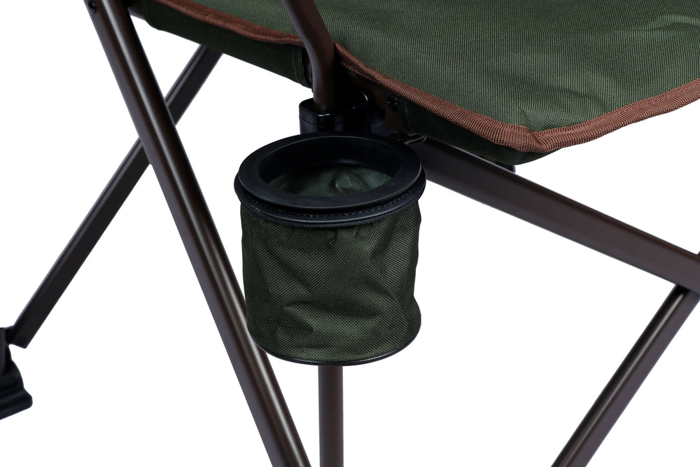 Ozark Trail Heavy Duty Hard Arm Camp Chair with Adjustable Cupholder, Tensioned Seat Farbic, Brown - USA MEGA SHOP
