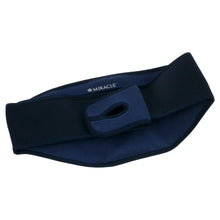 Navy compression wrap with circular gel pad and adjustable strap