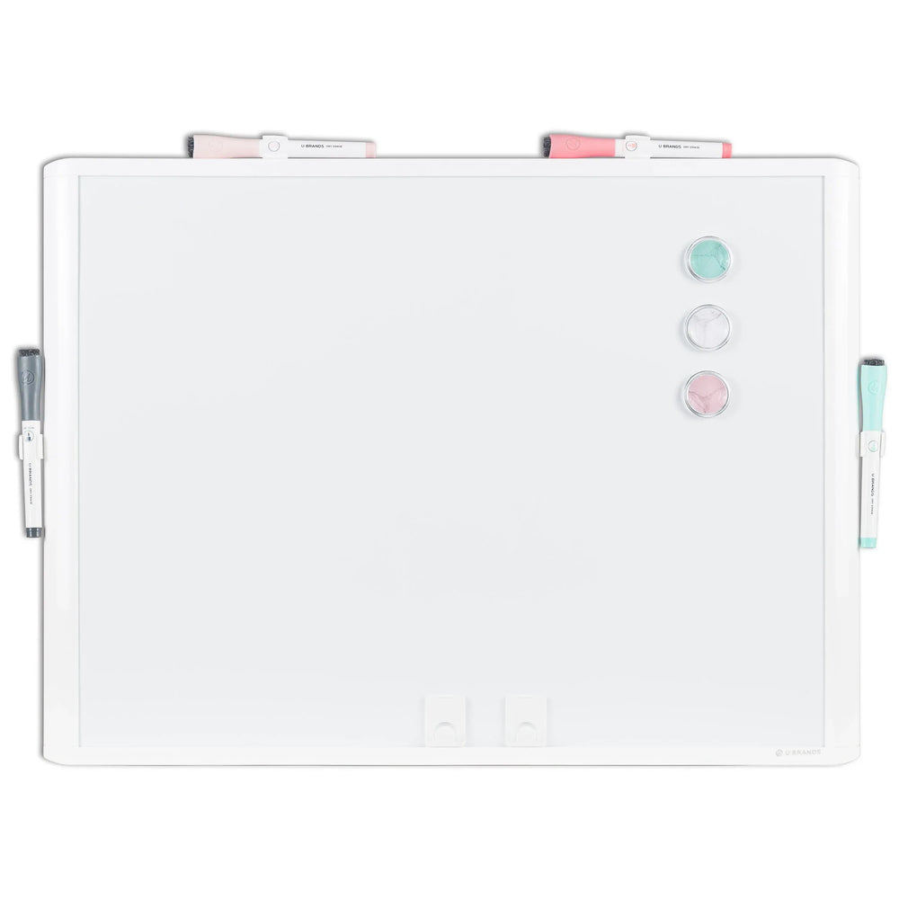 U Brands 17 x 23 in. Dry Erase Whiteboard Value Pack, Assorted Dry Erase Markers, Plastic Frame - USA MEGA SHOP