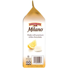 Milano lemon white chocolate cookie bag with premium white chocolate statement