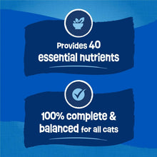 Dry cat food bag label showing 40 essential nutrients