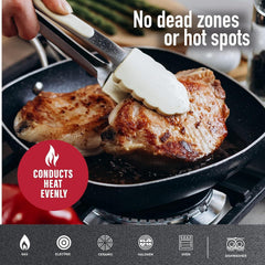 Granitestone 11" Shallow Square Frying Pan Nonstick Skillet, Scratchproof Diamond Infused Coating, No-warp Mineral-enforced Cookware Dishwasher Oven Safe Kitchenware - As Seen On TV