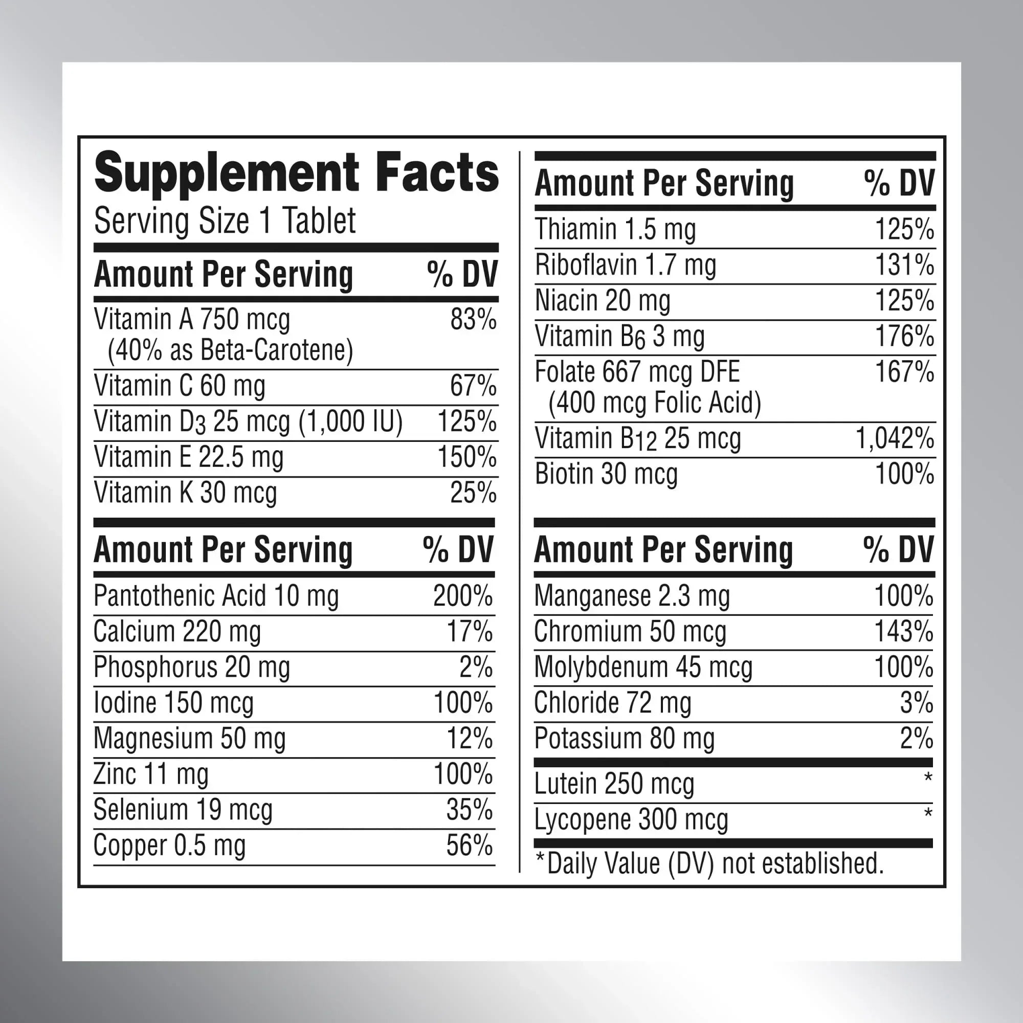 Centrum Silver Adults 50 Plus Multivitamin with Vitamins C, D, and E, 125 Count