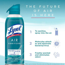 Lysol Air Sanitizer spray bottle with teal trigger cap and Air Sanitizer label