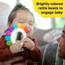 Octopus chillable rattle and teether with rainbow tentacles and teething ring