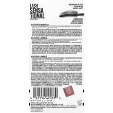 Mascara back-panel packaging with color options and product details
