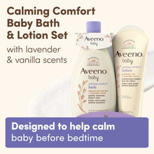 Calming comfort baby bath and lotion set with lavender and vanilla scents, 2 bottles