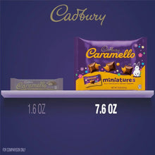 Cadbury Caramello miniatures 7.6 oz purple bag with smaller 1.6 oz pack label