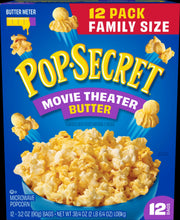 Pop Secret microwave popcorn box, movie theater butter flavor, 12 bags