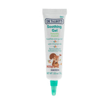Soothing gel tube with 0m+ label, green nozzle, and chamomile details