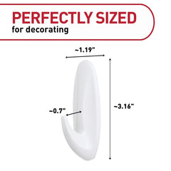 Command Designer Hooks, Large, White, 2 Hooks, 4 Strips, Holds 5 Lbs