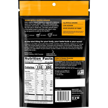 Granola snack bag back panel with Nutrition Facts and serving information.