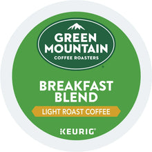 K-Cup coffee pod label: Green Mountain Breakfast Blend, Light Roast Coffee