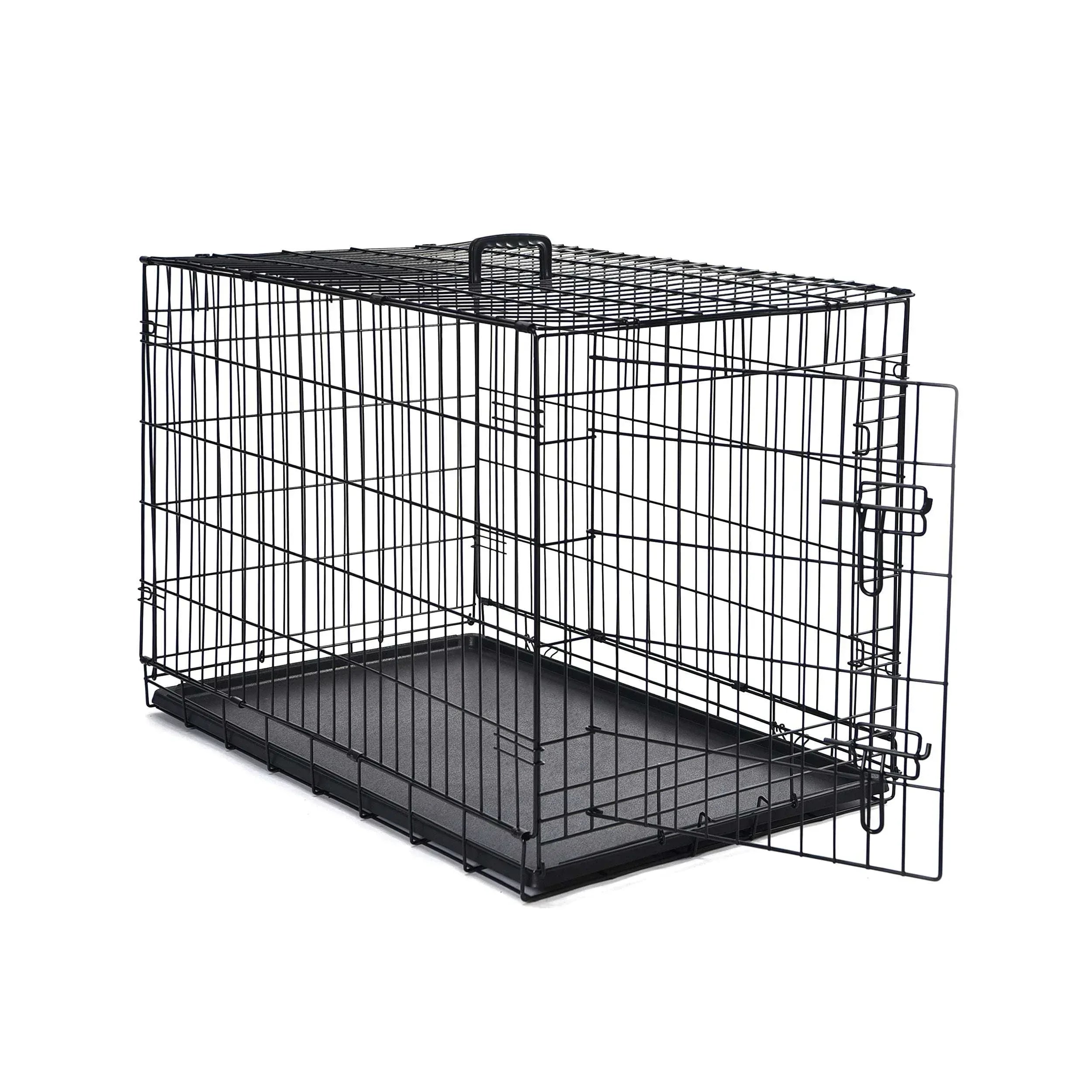 Max & Marlow Single-Door Dog Crate, Foldable Metal Wire Kennel, Portable, Tray and Divider Included, 30" x 19" x 21.5"