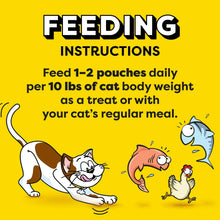 Temptations lickable puree cat treat feeding instructions: 1–2 pouches daily