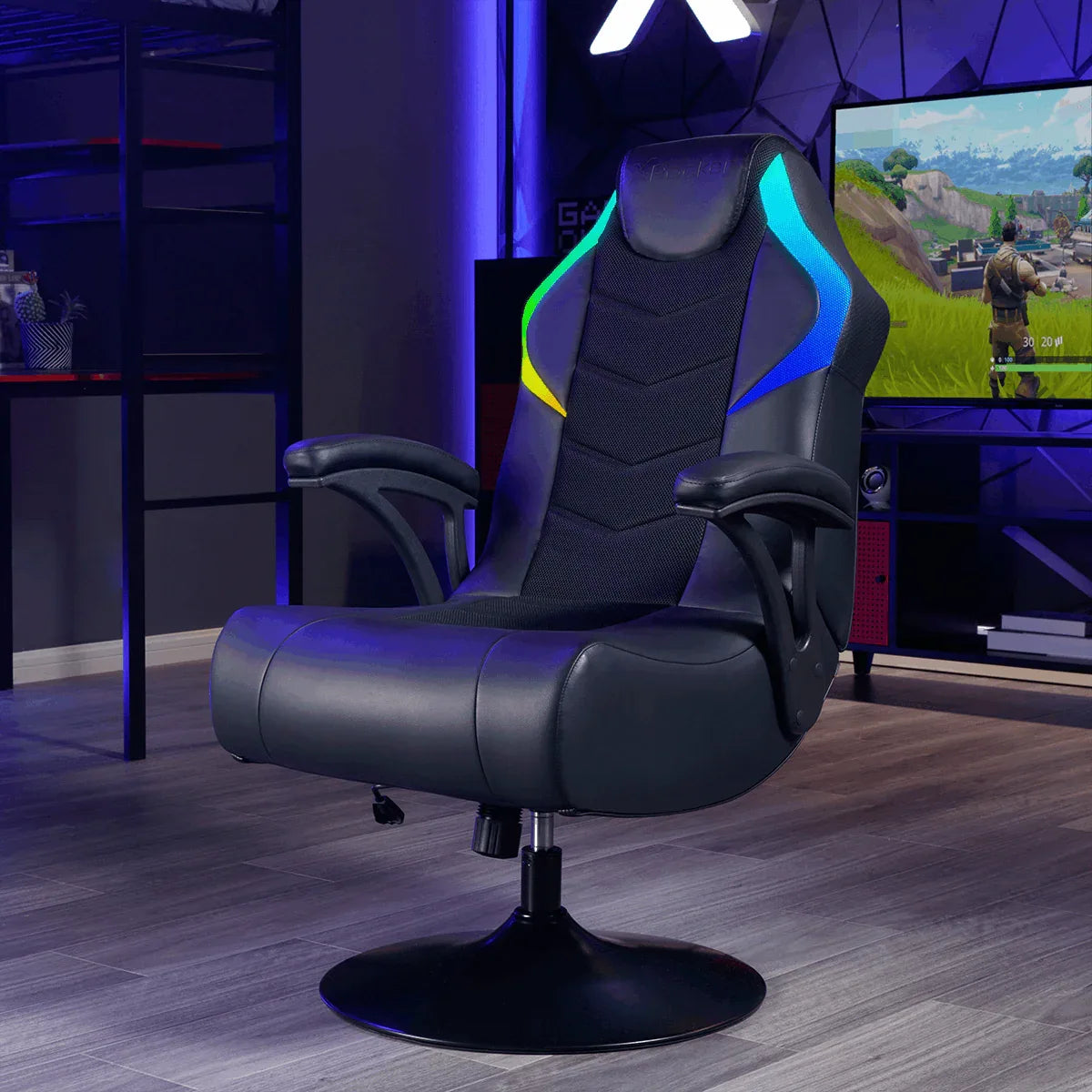 X Rocker Nemesis RGB Pedestal Gaming Chair, Black - USA MEGA SHOP