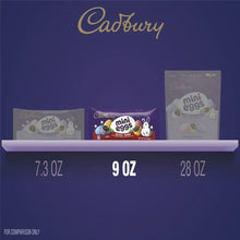 Cadbury mini eggs 9 oz pack displayed with other Easter bag sizes