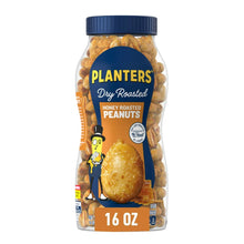 PLANTERS honey roasted peanuts jar with blue lid; 16 oz size