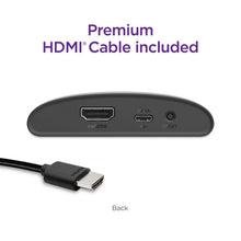 Roku Express 4K+ streaming player rear ports with included HDMI cable