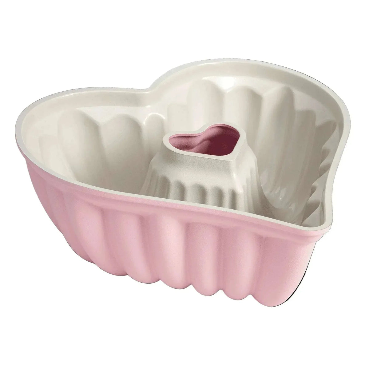 Paris Hilton Premium Nonstick Heart Shaped Fluted Pan, Dishwasher Safe, 9.5-inch, Pink