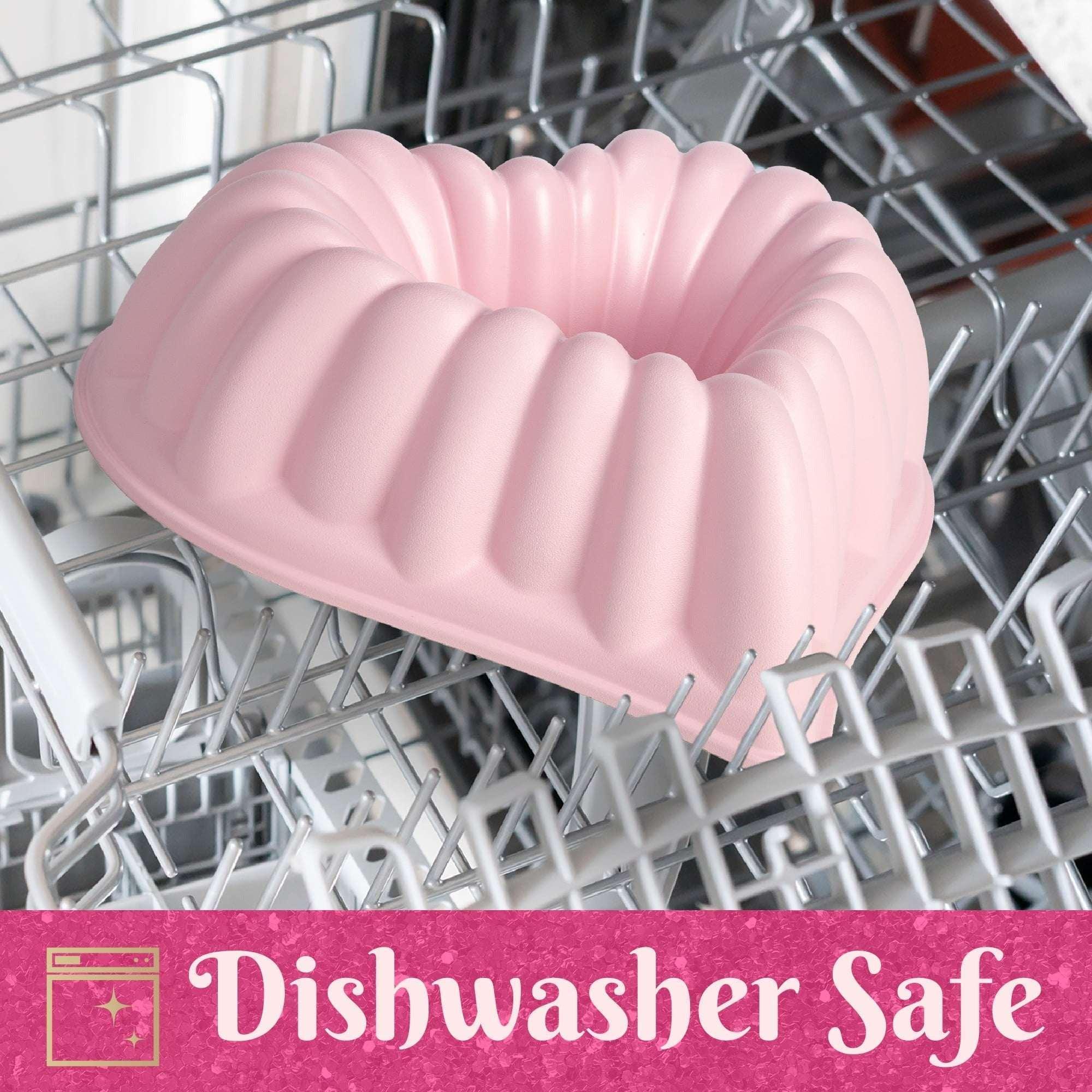 Paris Hilton Premium Nonstick Heart Shaped Fluted Pan, Dishwasher Safe, 9.5-inch, Pink